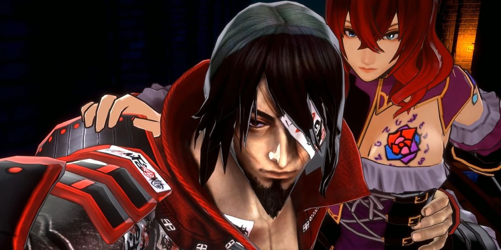 Zangetsu carrying Miriam in Bloodstained: Ritual of the Night