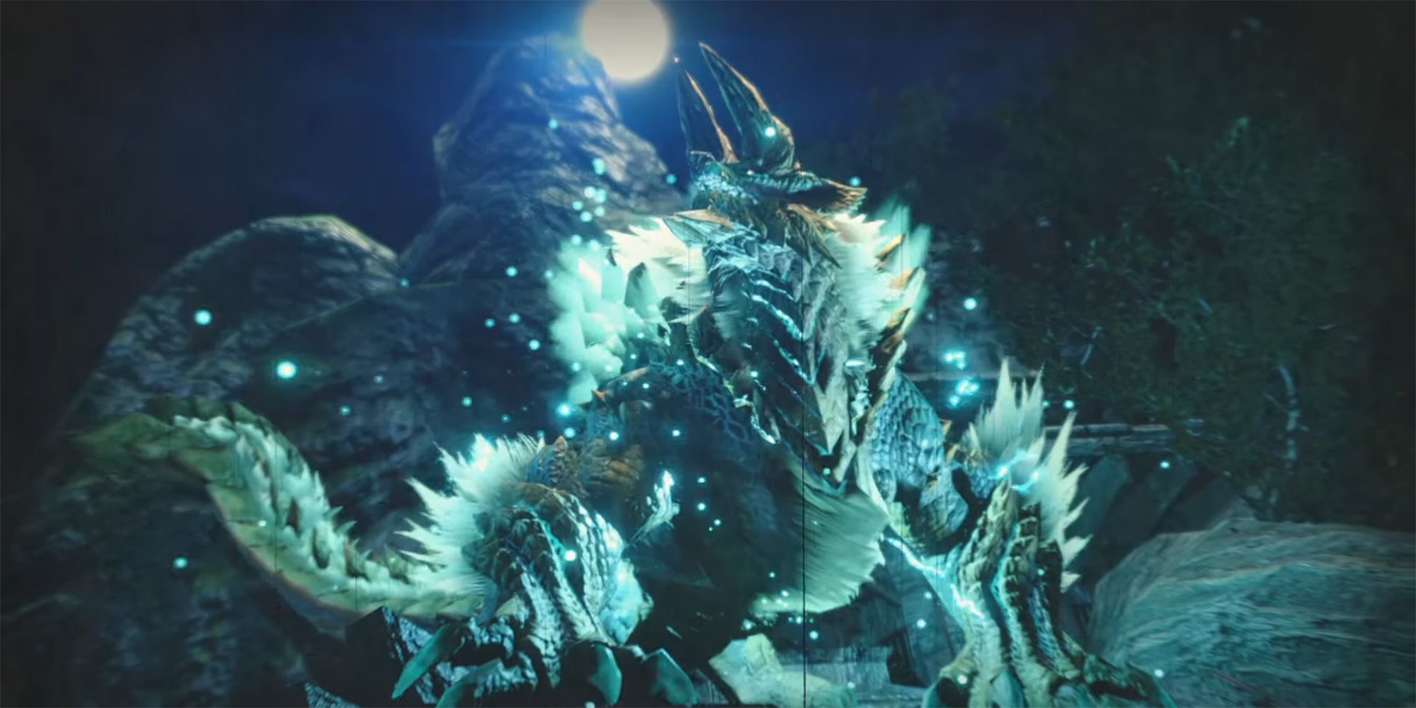 zinogre posing under full moon