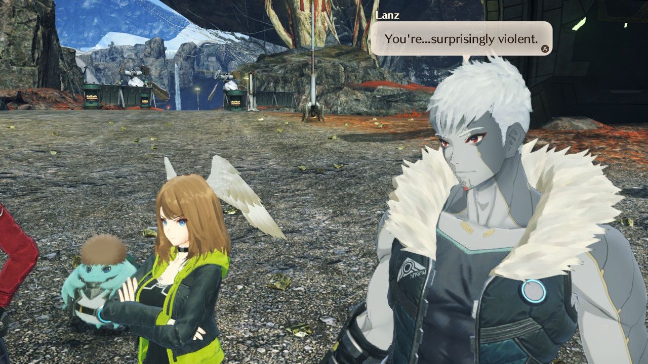 Xenoblade Chronicles 3 Lanz commenting on Teach's violent methods