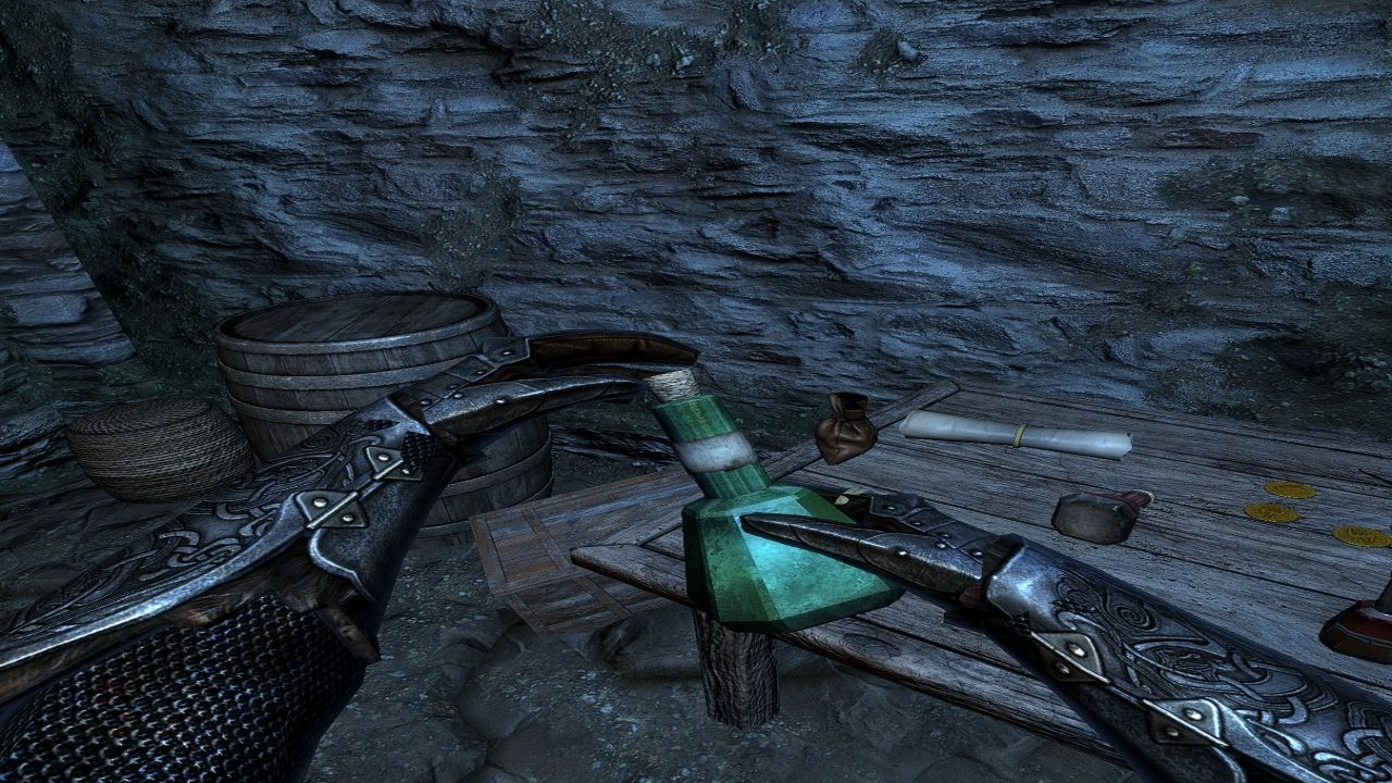 Skyrim VR removing cork from potion