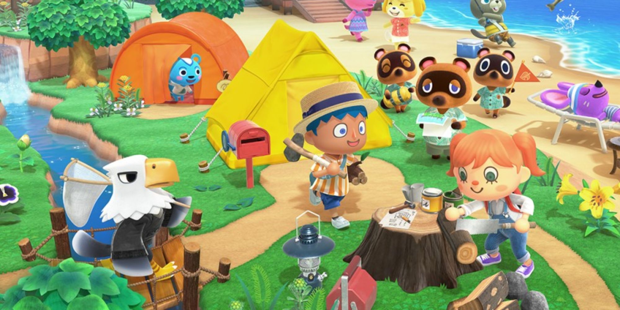 A group of villagers in Animal Crossing: New Horizons