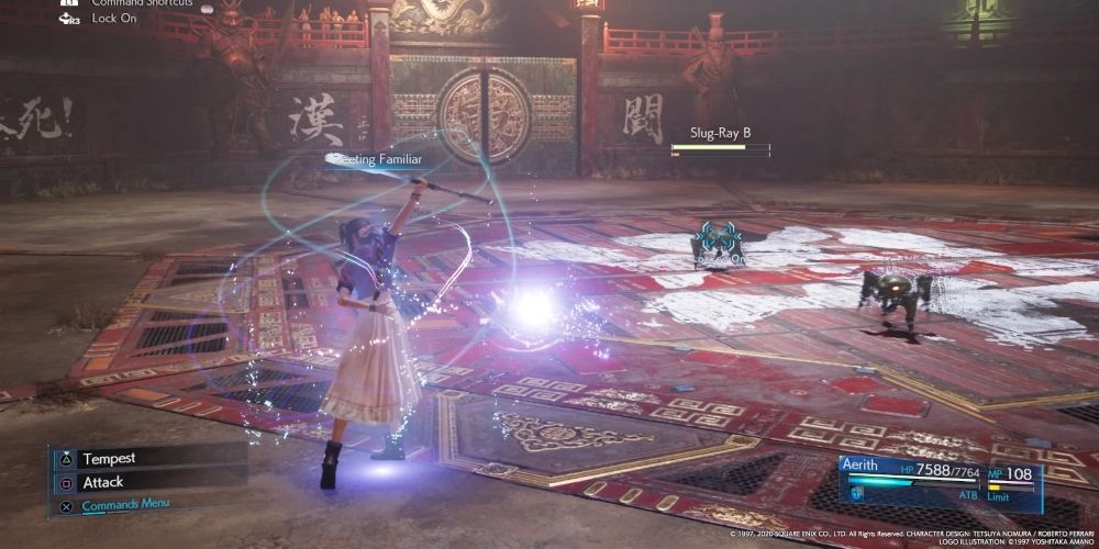 Best Weapon Abilities For Aerith In Final Fantasy 7 Remake   Aerith Using Fleeting Familiar In Battle In Final Fantasy 7 Remake 