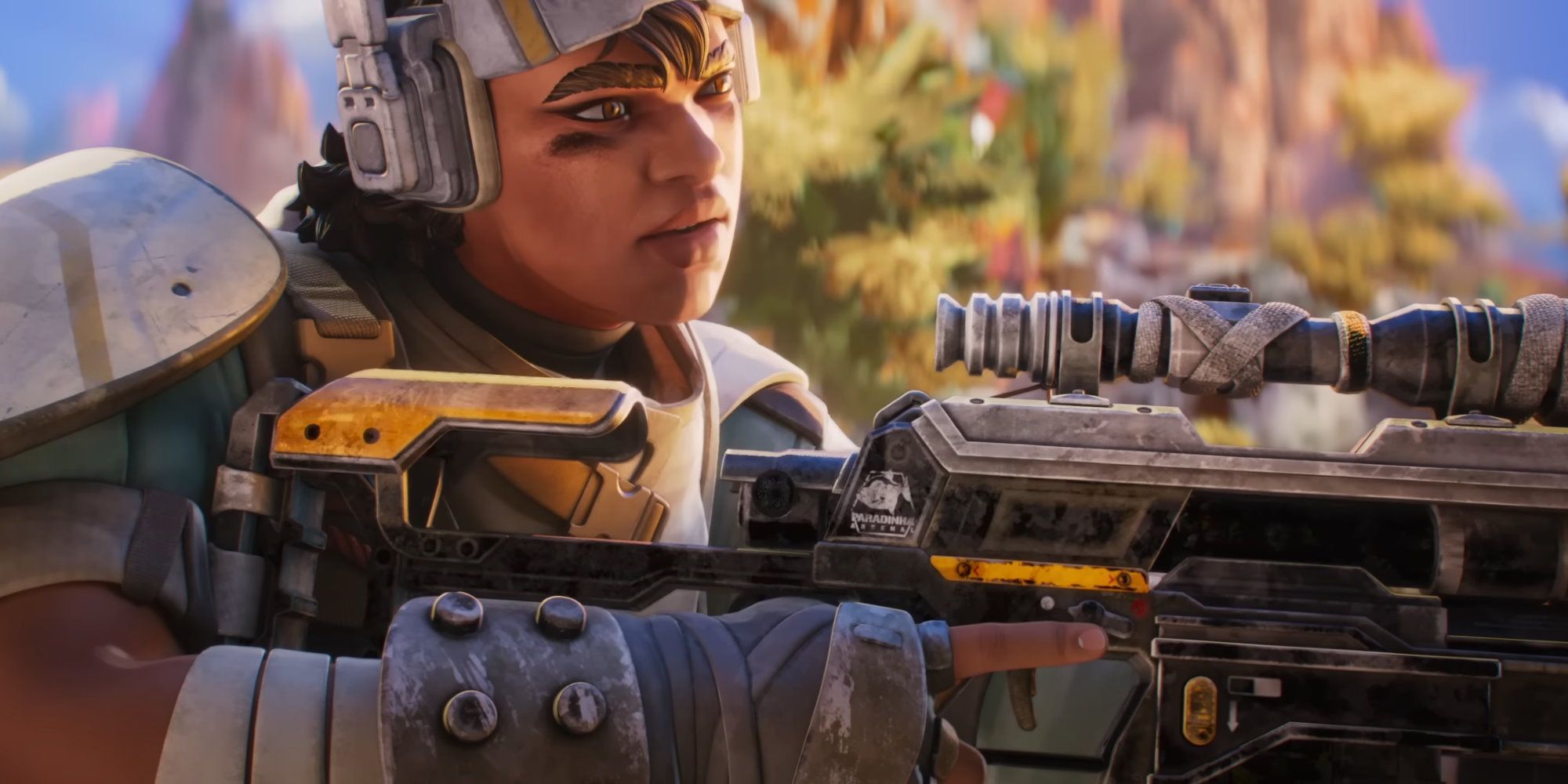 Apex Legends Vantage art shows her aiming her gun