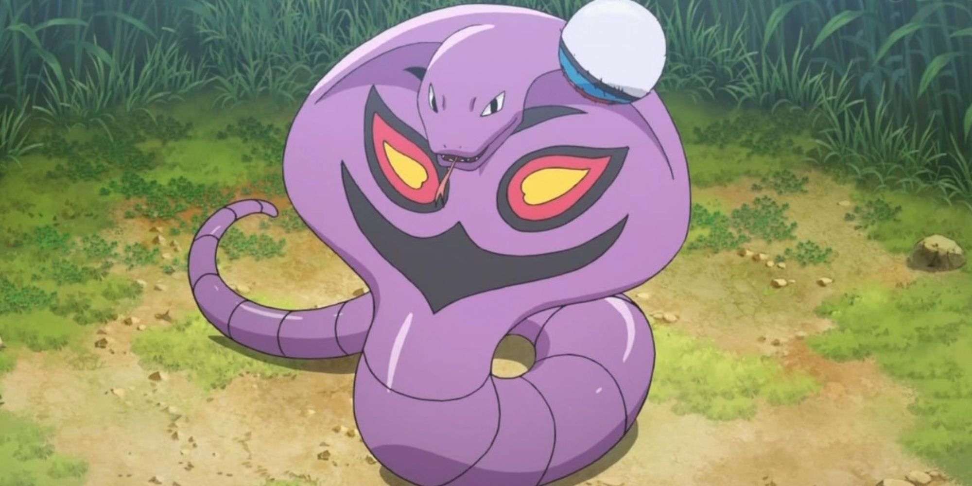 Pokemon Masters EX Best Eggmons Arbok about to be caught.