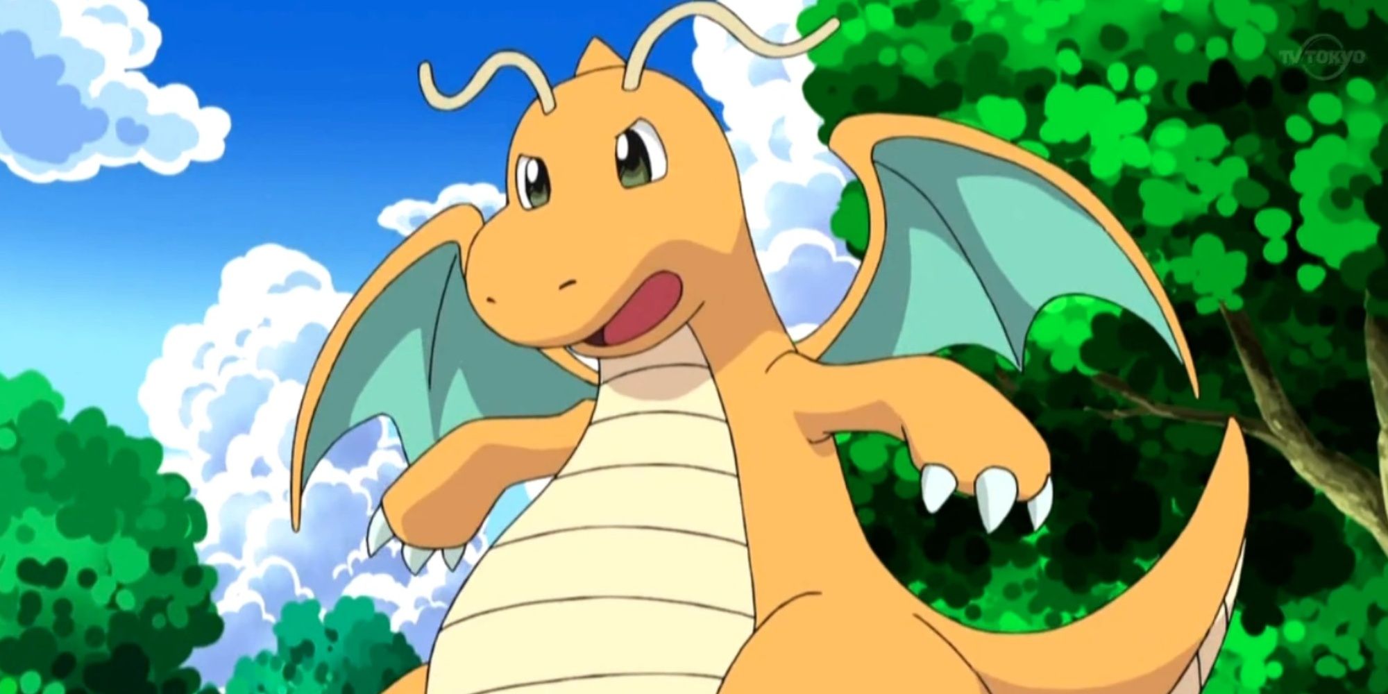  Dragonite posing angrily, preparing to strike.