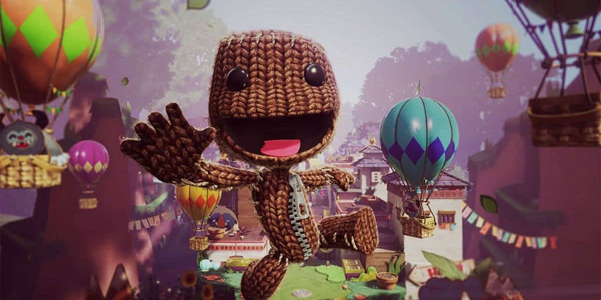 Sackboy leaping into frame