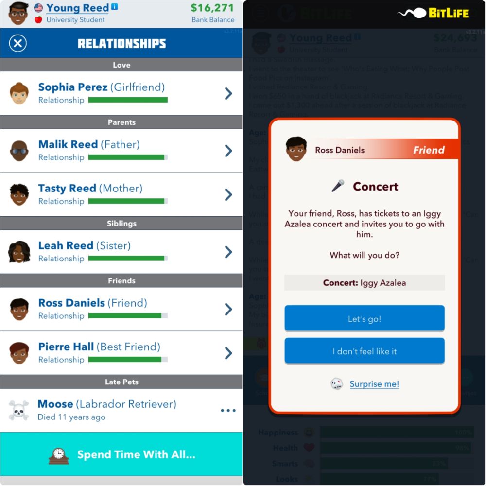 BitLife Relationships and Relationship Event