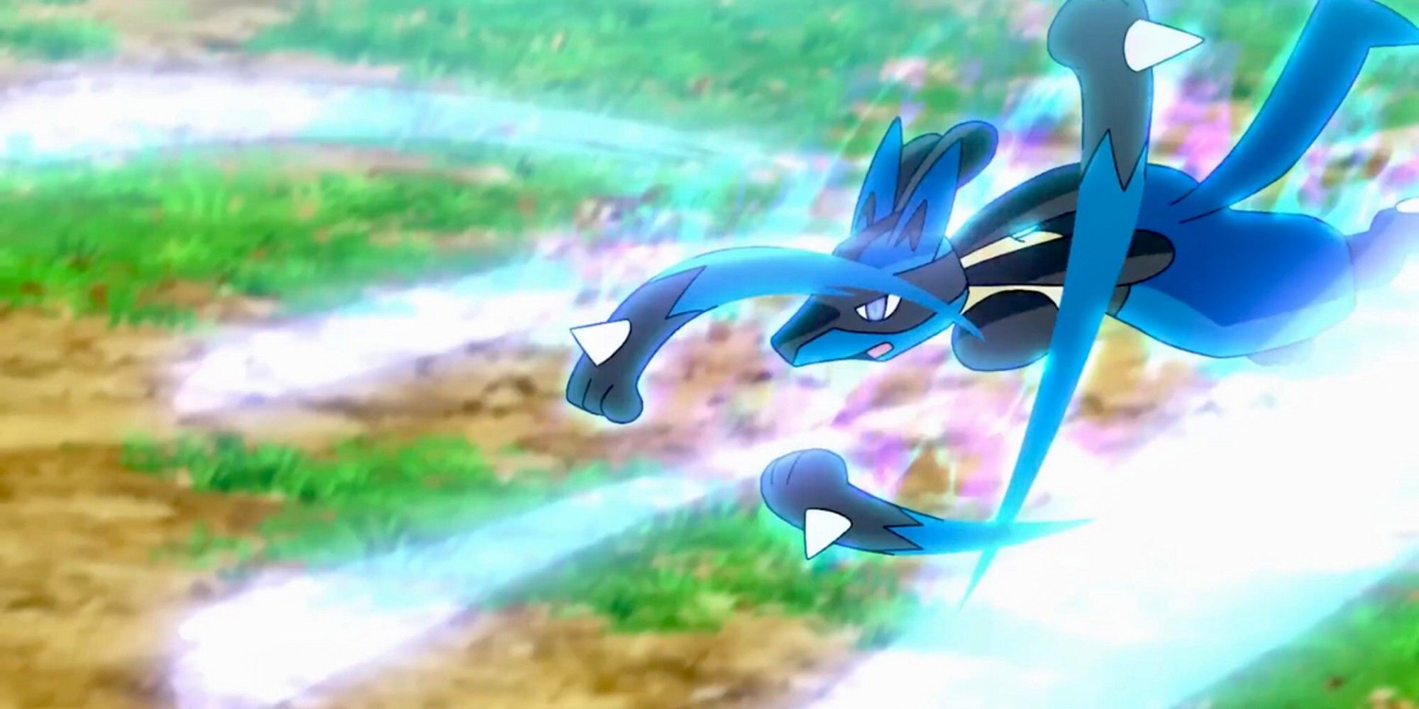 Lucario using Bullet Punch from the anime