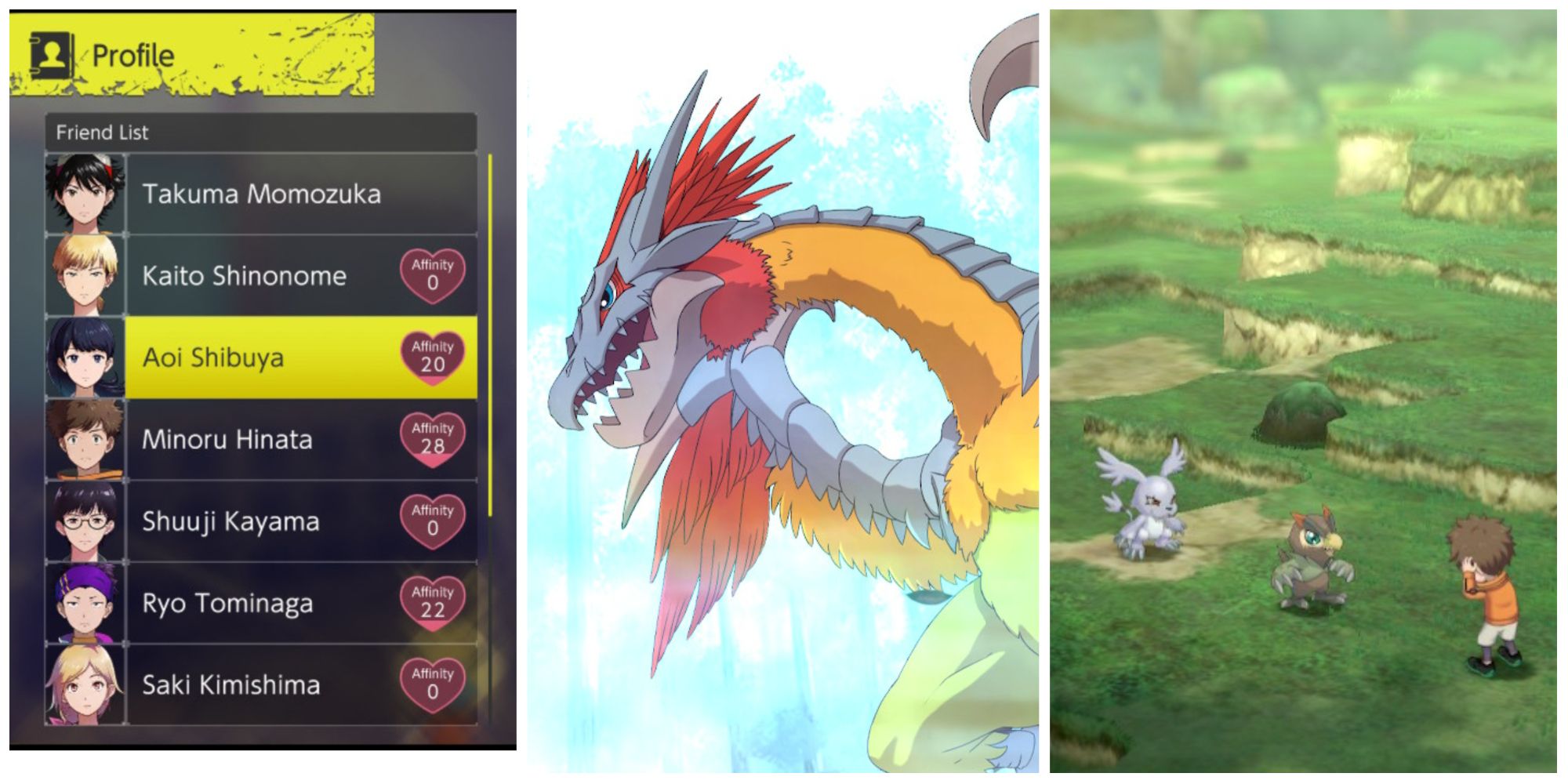 Digimon Survive Affinity Screen, Battle Screen with Falcomon and Diatrymon