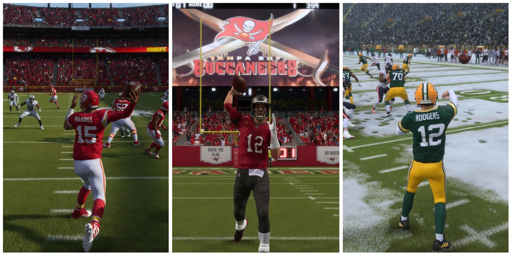 patrick mahomes, tom brady, aaron rodgers madden 23