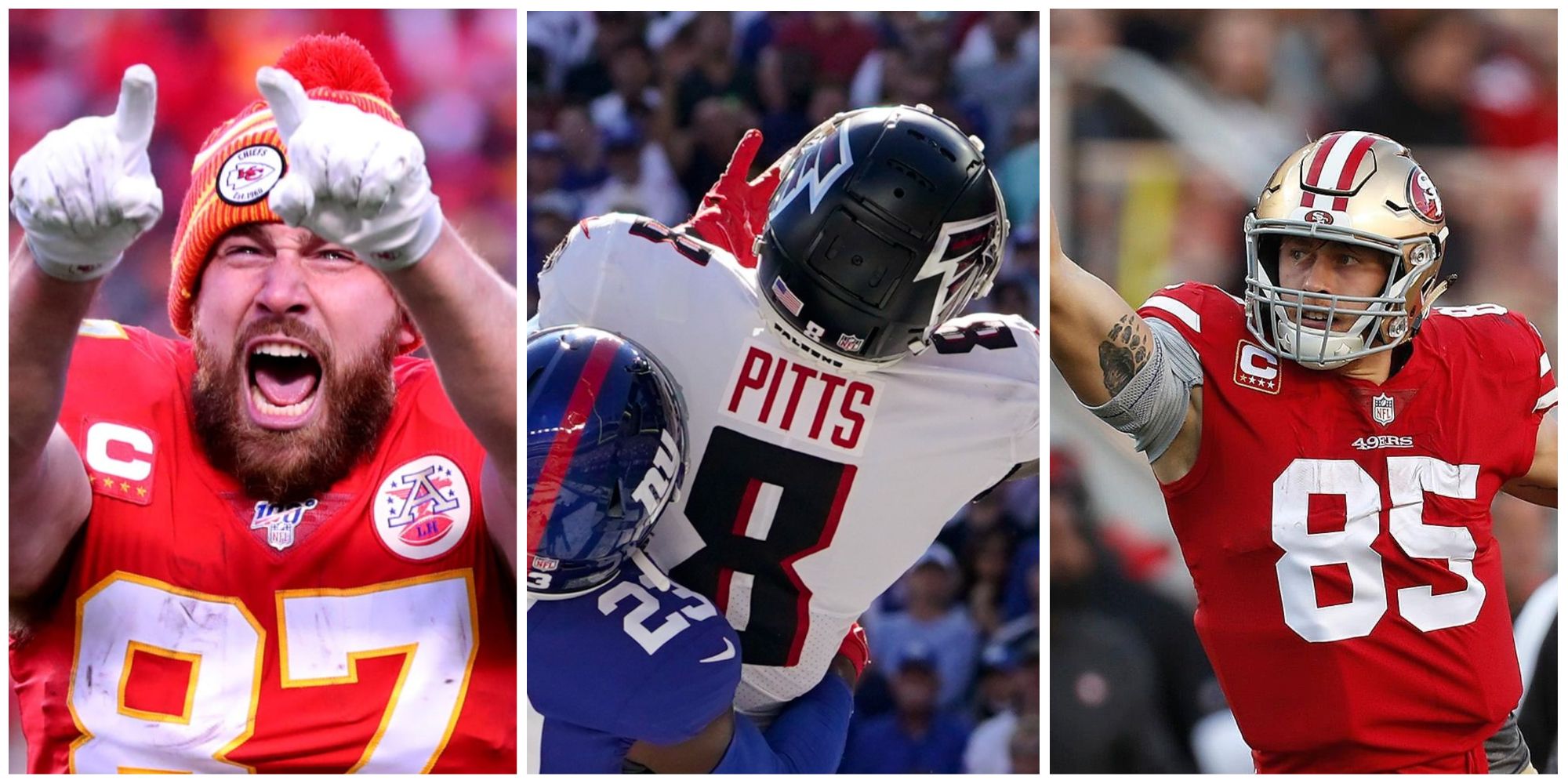 Tight ends Kittle, Kelce have different styles, same domination