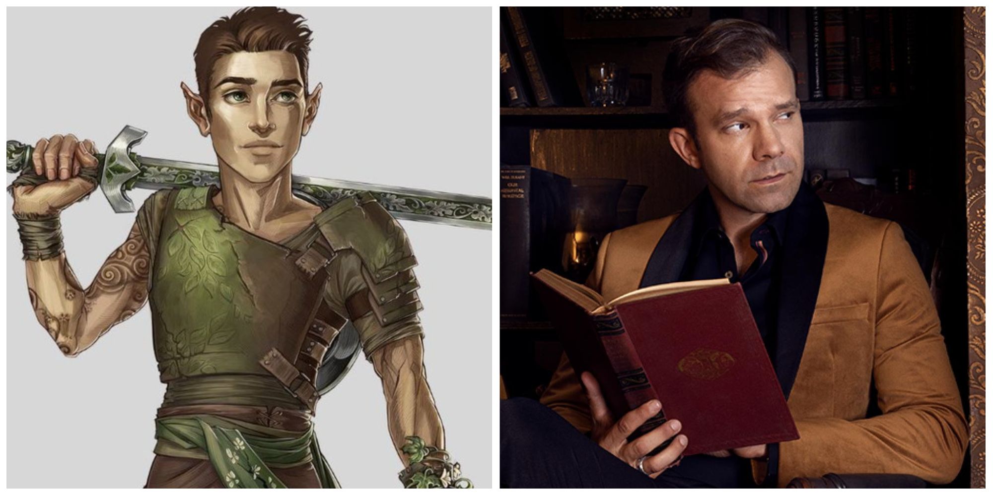 Orym of Critical Role on the left, Liam O'Brien on the right