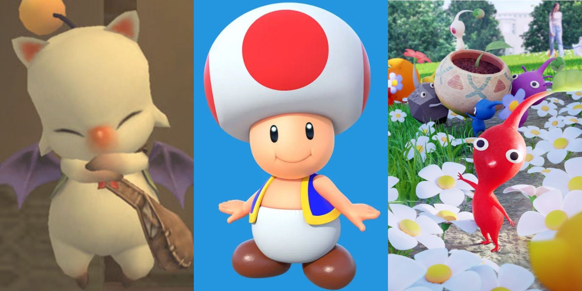 Cute Characters Featured - Moogle, Toad, Pikmin