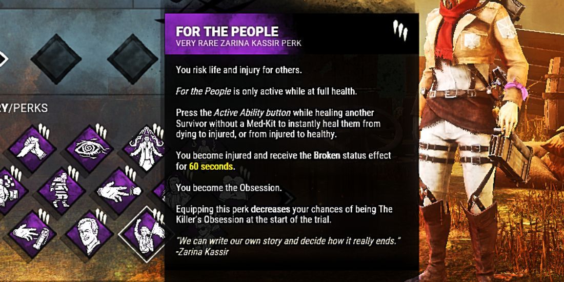 Dead By Daylight For The People Perk Description