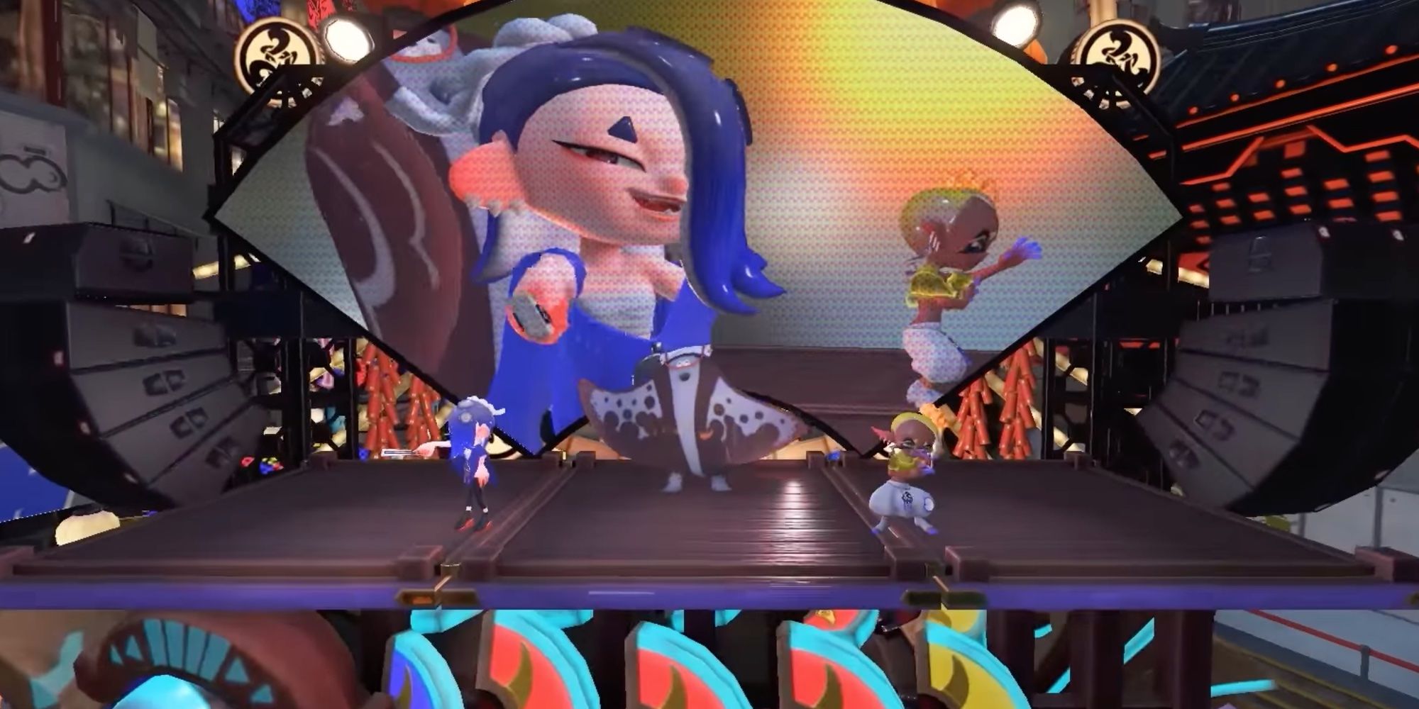 Deep Cut from Splatoon 3 featuring Shiver, Frye, and Big Man
