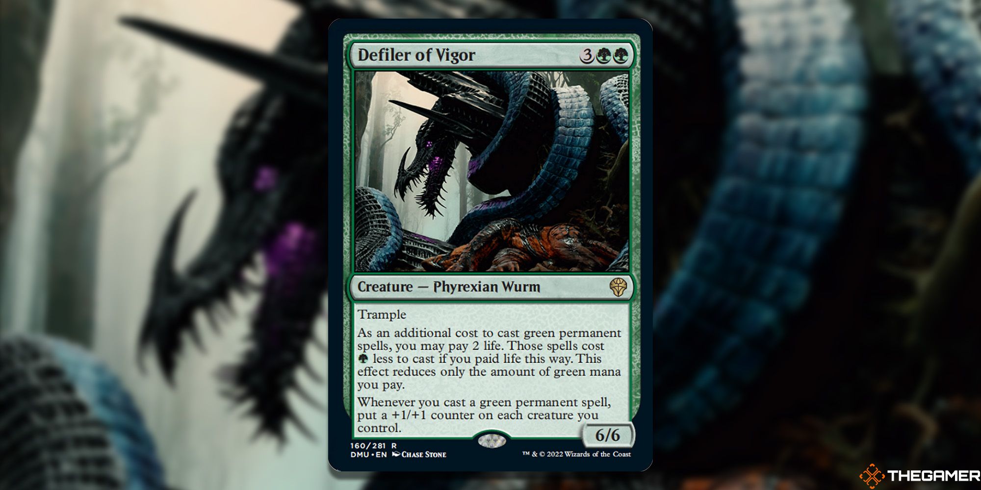 Image of the Defiler of Vigor card in Magic: The Gathering, with artby Chase Stone