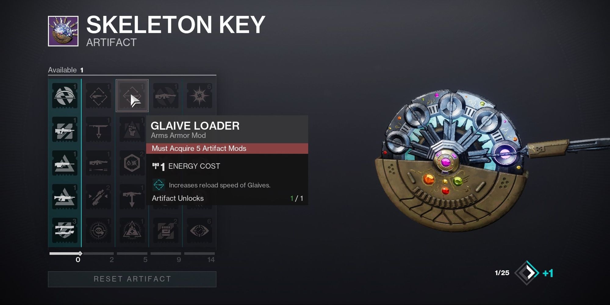 Destiny 2 Season Of The Plunder Skeleton Key Artifact Column Three