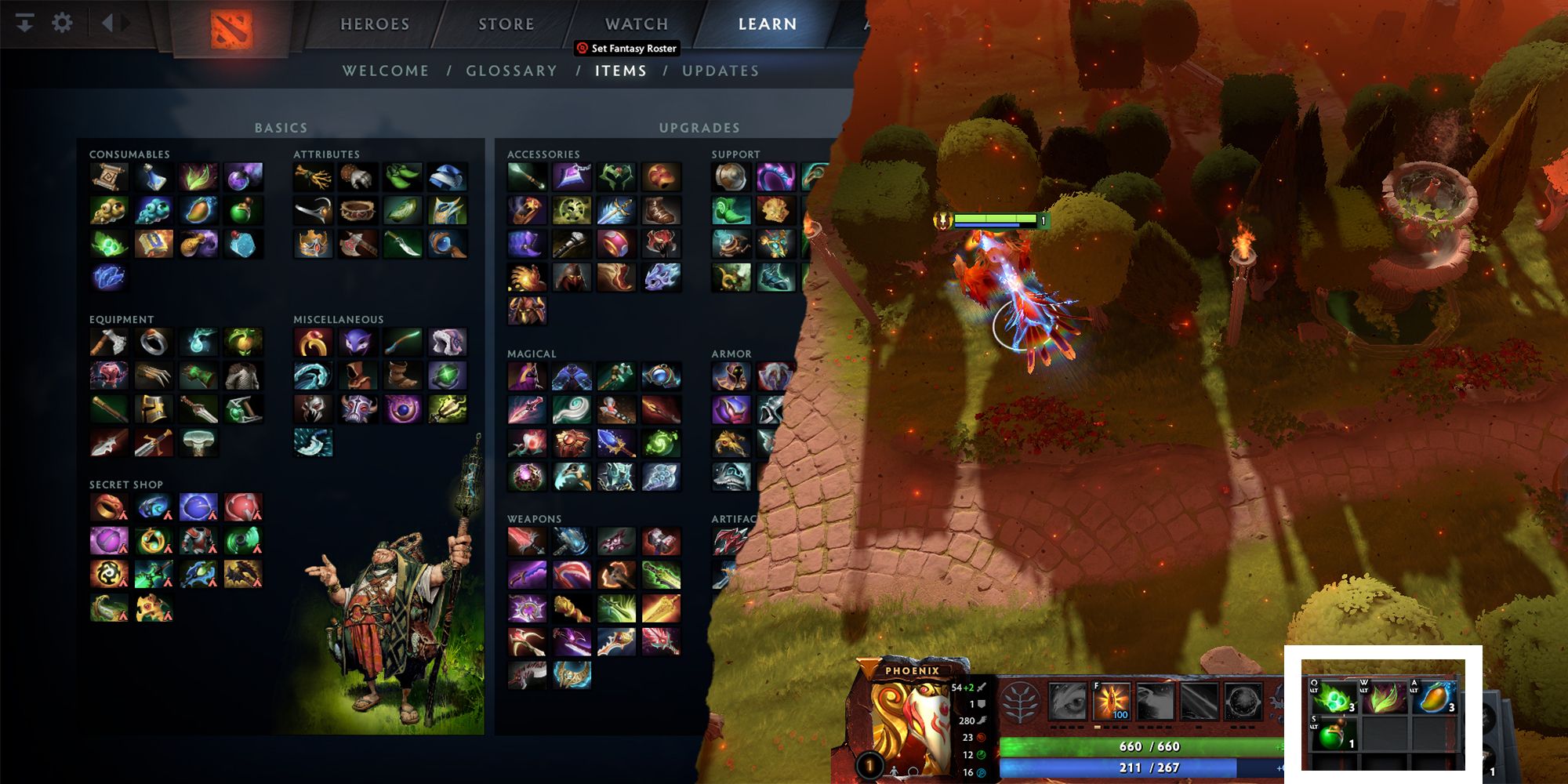Dota 2: Item List and In-game Inventory Featuring Healing Items 