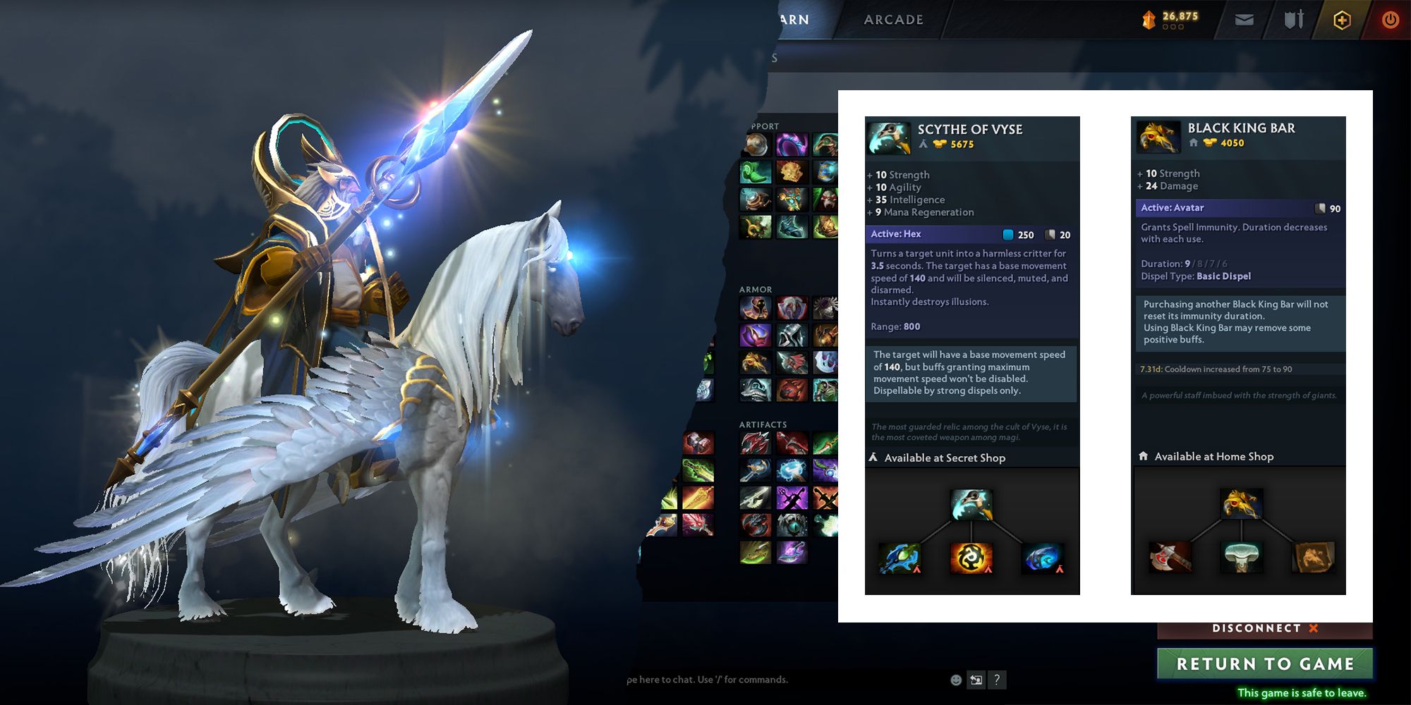 Dota 2: Keeper of the Light featuring Scythe of Vyse and Black King Bar