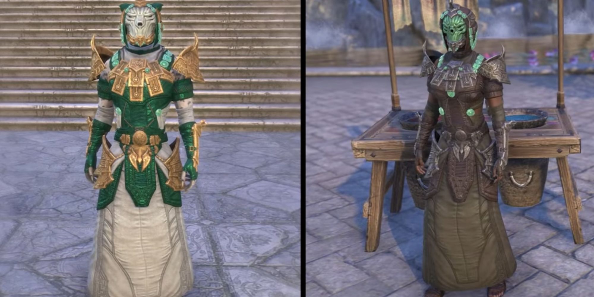 ESO Two Characters Wearing The Stone-Talkers Armor Set