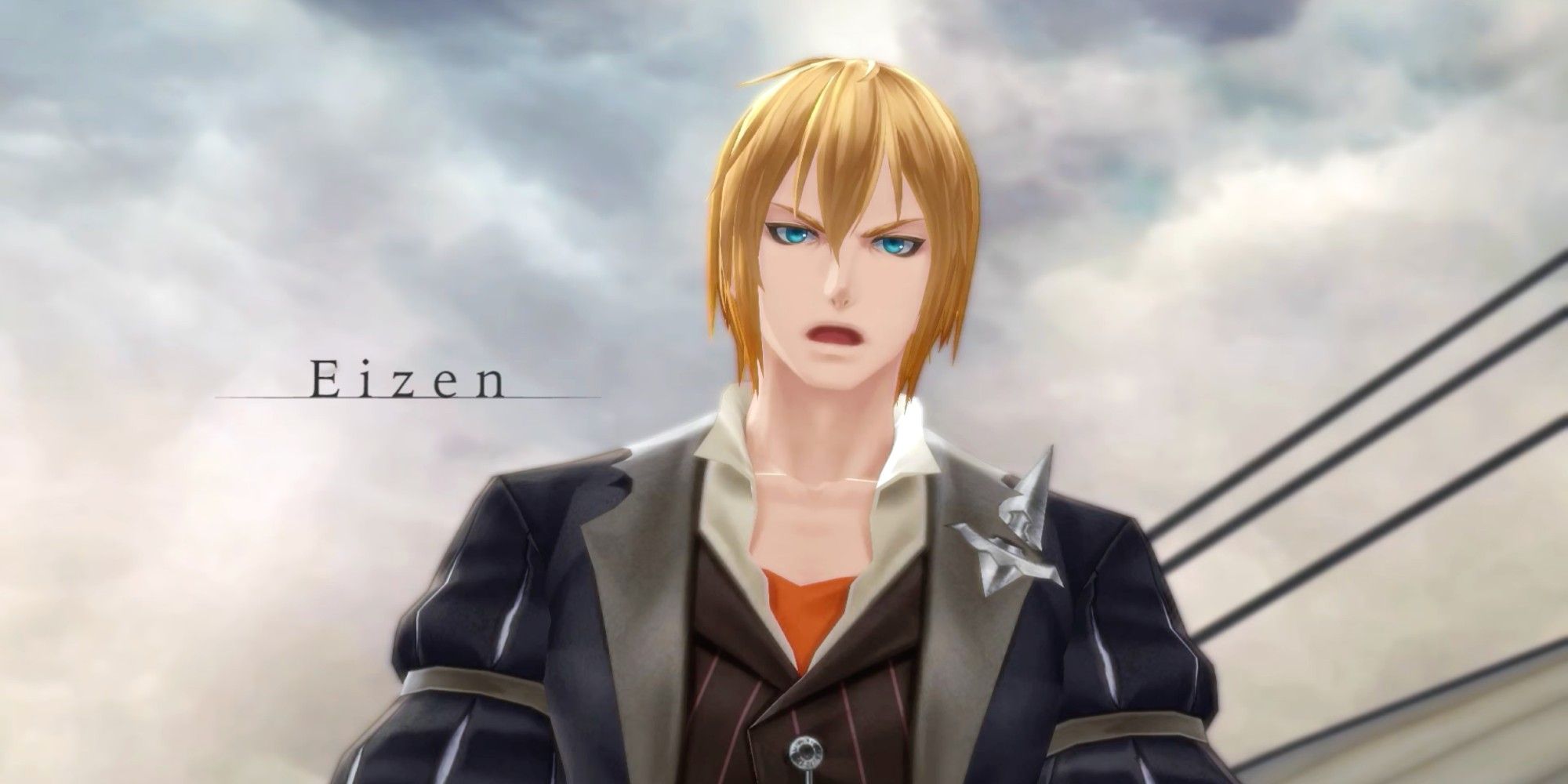 Eizen Tales of Berseria talks to the men on his ship