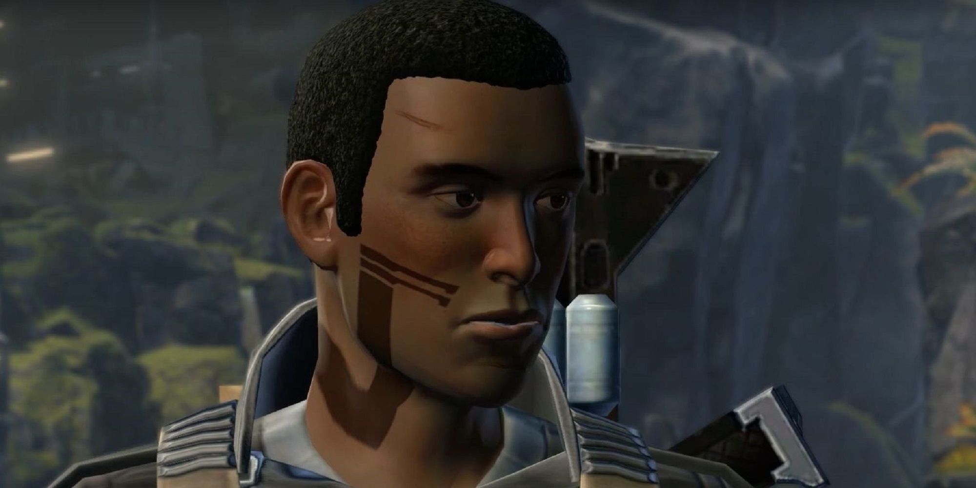 SWTOR companion Felix Iresso with a rifle over his shoulder