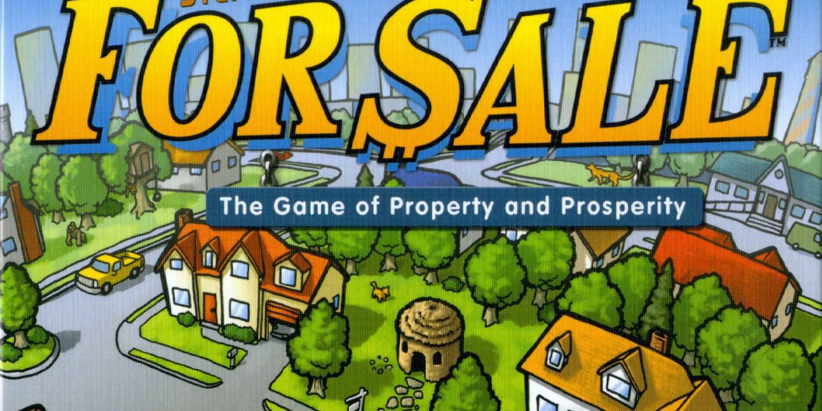 Quiet neighborhood printed on the front of the board game for sale. 