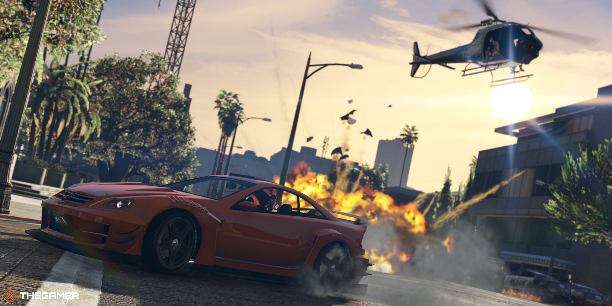 GTA Online - Car and helicopter