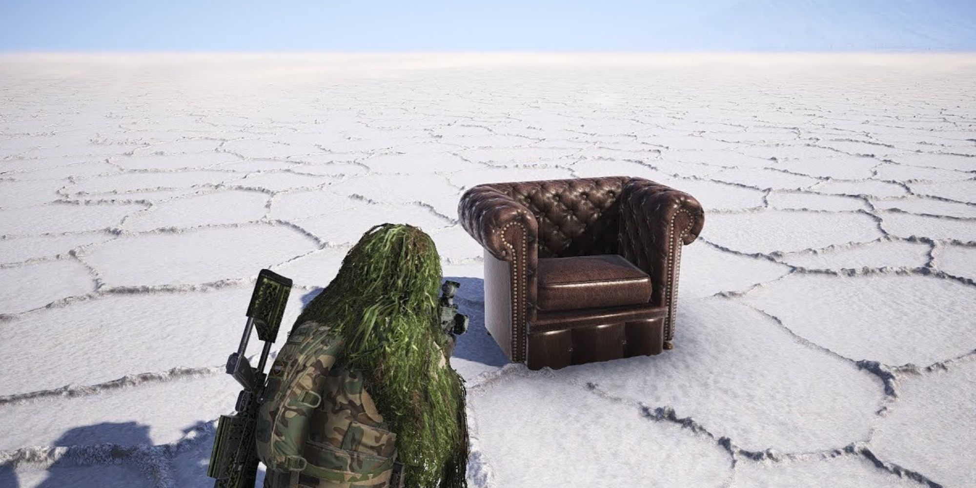 Morpheus' red chair from The Matrix in the Salt Flats in  Ghost Recon Wildlands