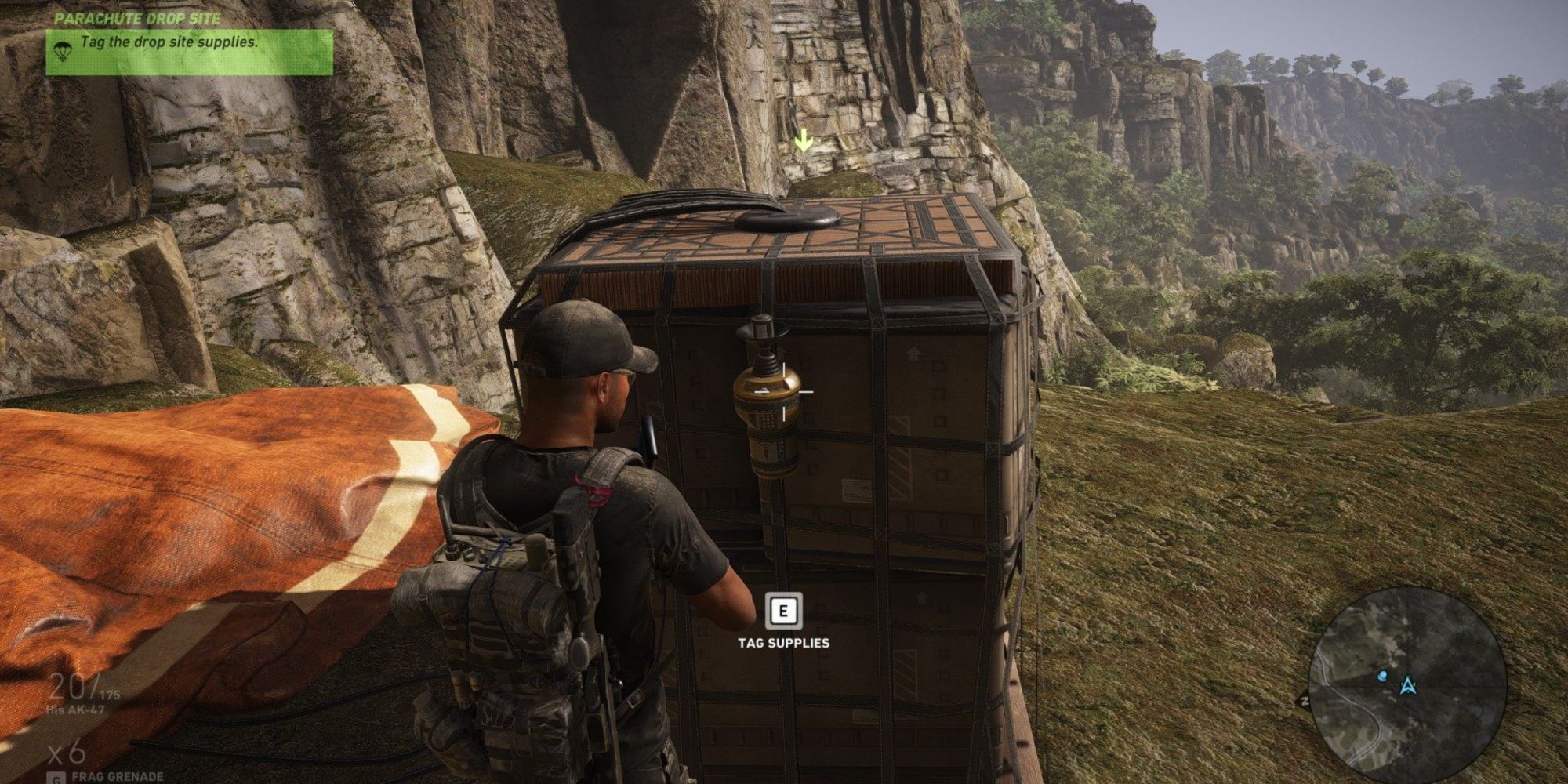 Soldier tagging supply crate in Ghost Recon Wildlands
