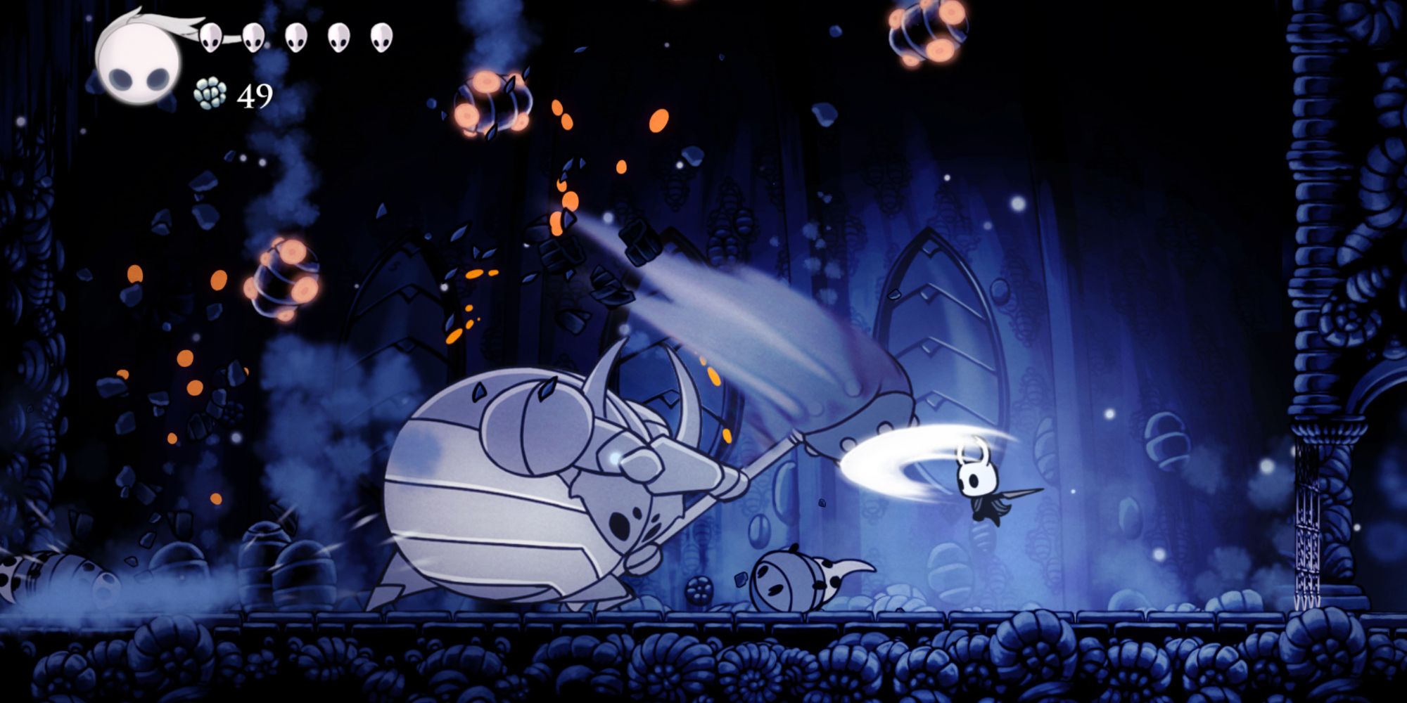 Boss fight in Hollow Knight