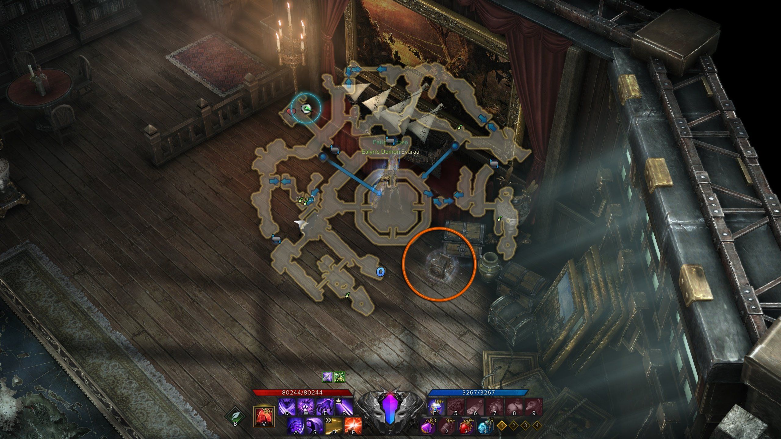 Hypnos's Eyes camera hidden quest item circled with minimap open