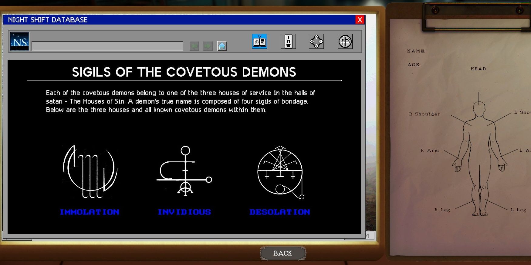 The sigil of the covetous demons screen