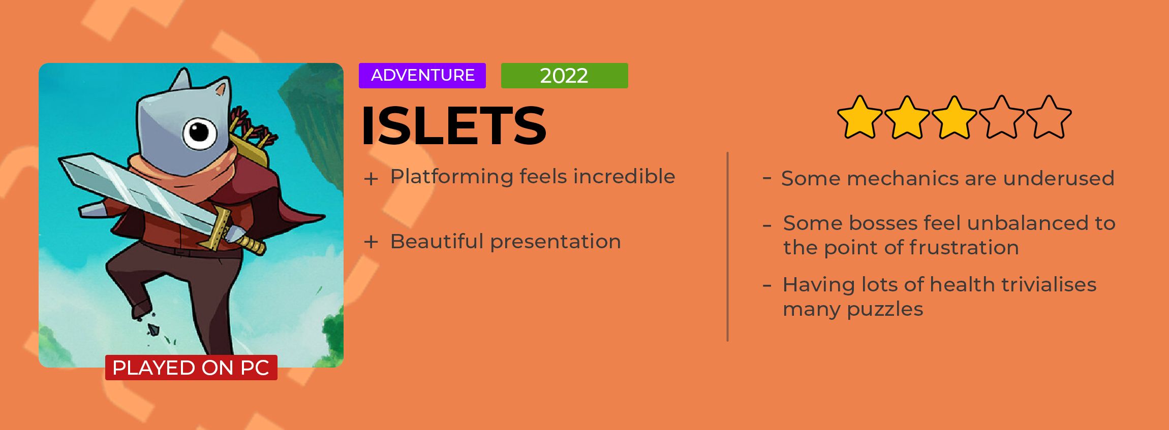 Islets Review Card