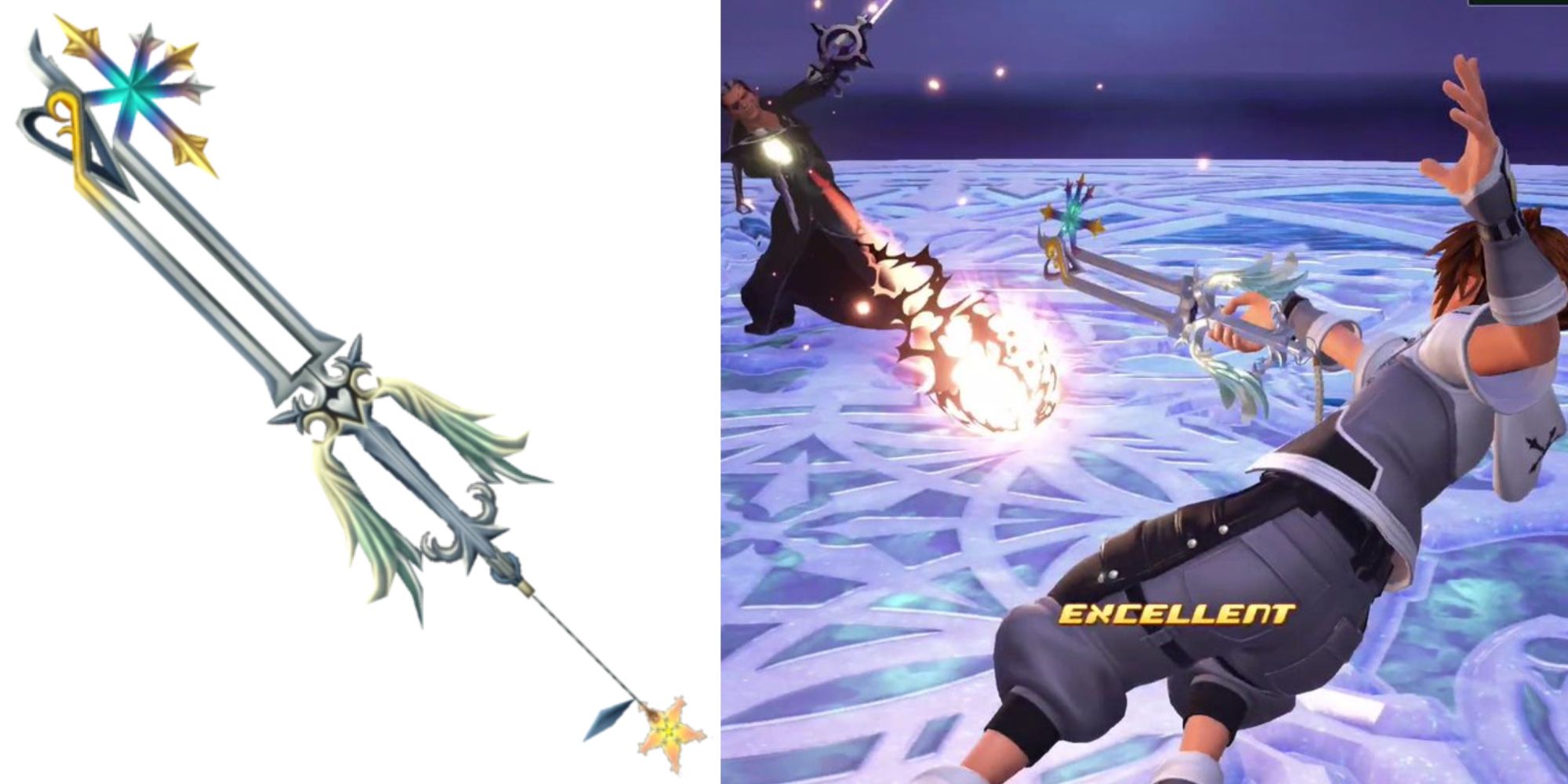 Kingdom Hearts Sora Using Oathkeeper Keyblade