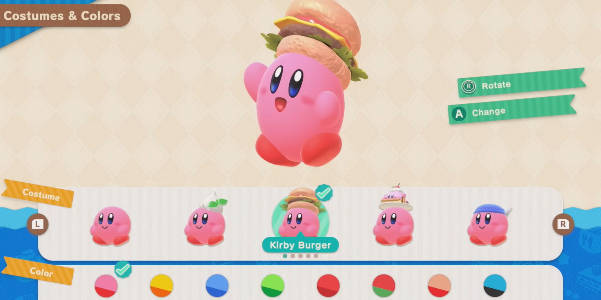 Kirbys Dream Buffet Kirby Burger Hat