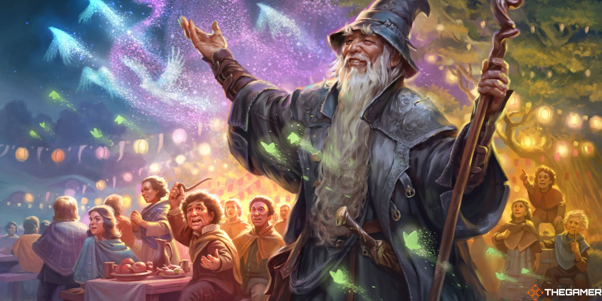 Gandalf and hobbits in key art for Tales of Middle-earth
