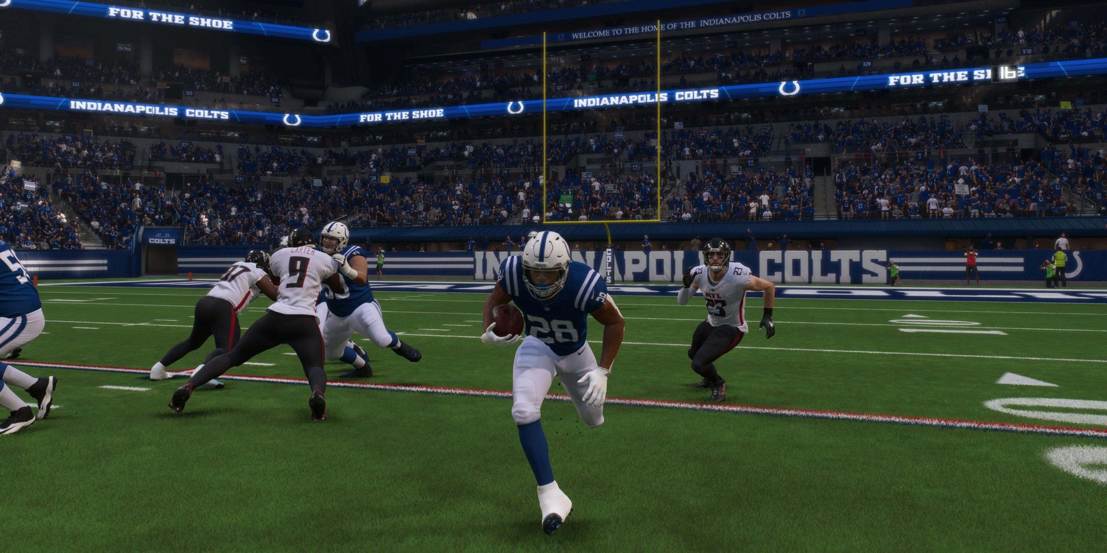 jonathon taylor rushing up the middle madden 23