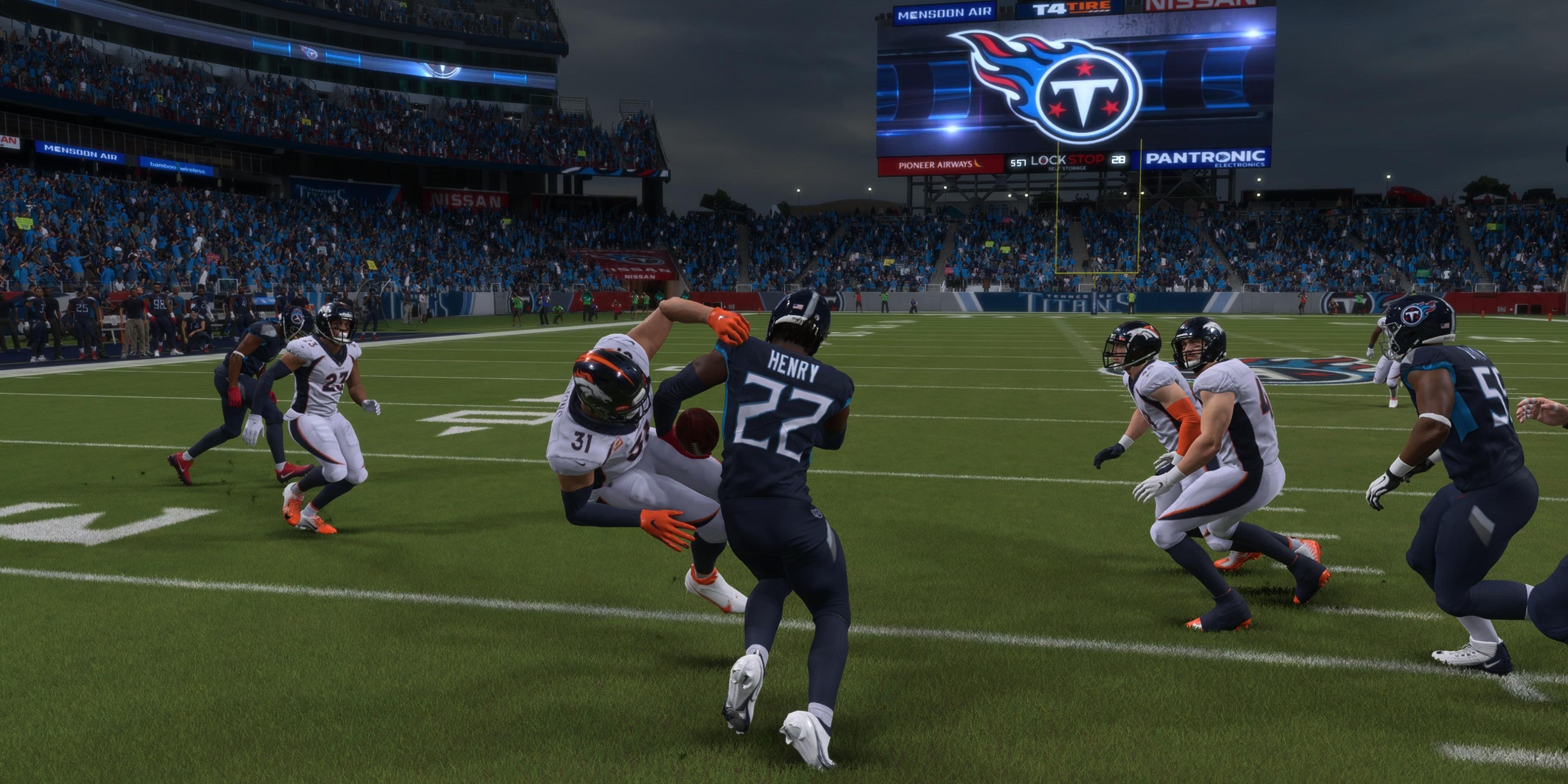 derrick henry running through defender madden 23