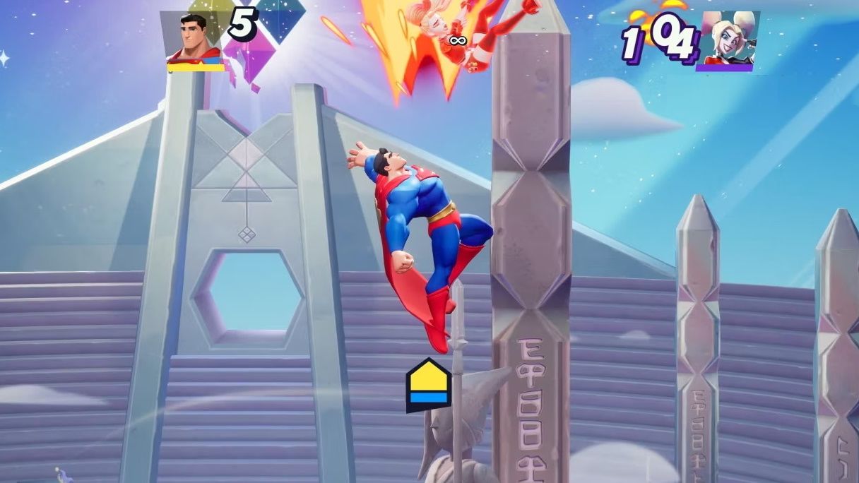 Multiversus, Superman Tossing A Harley Out At The Top Of The Screen