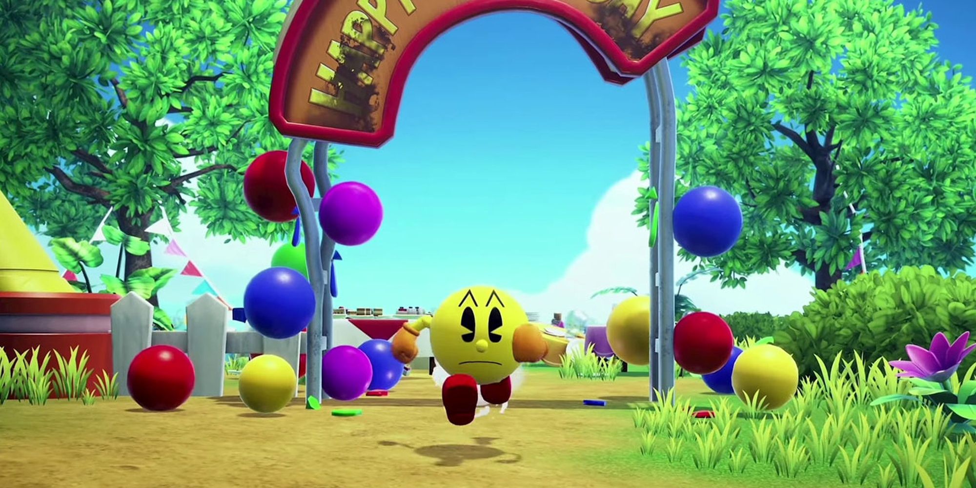 Pac-Man leaving his birthday party to go after his kidnaped family in Pac-Man World Re-Pac