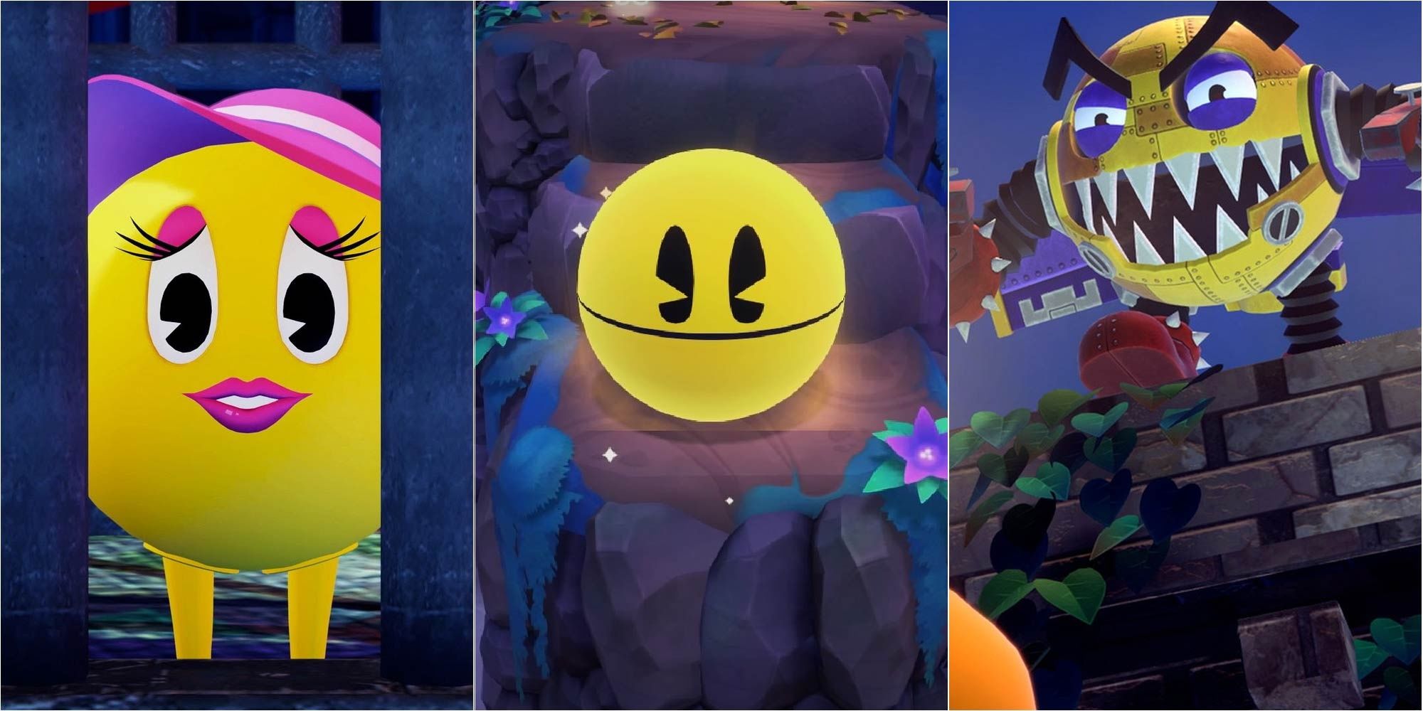 Pac-Mom, Mega Pac-Man, and Toc-Man, all featured in Pac-Man World Re-Pac