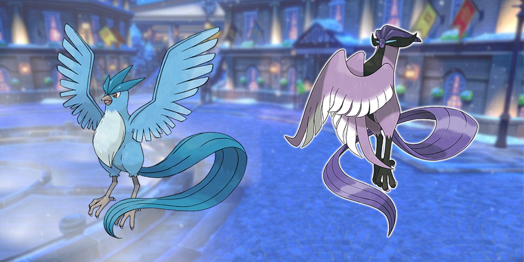 Pokemon Articuno and Galarian Articuno side by side