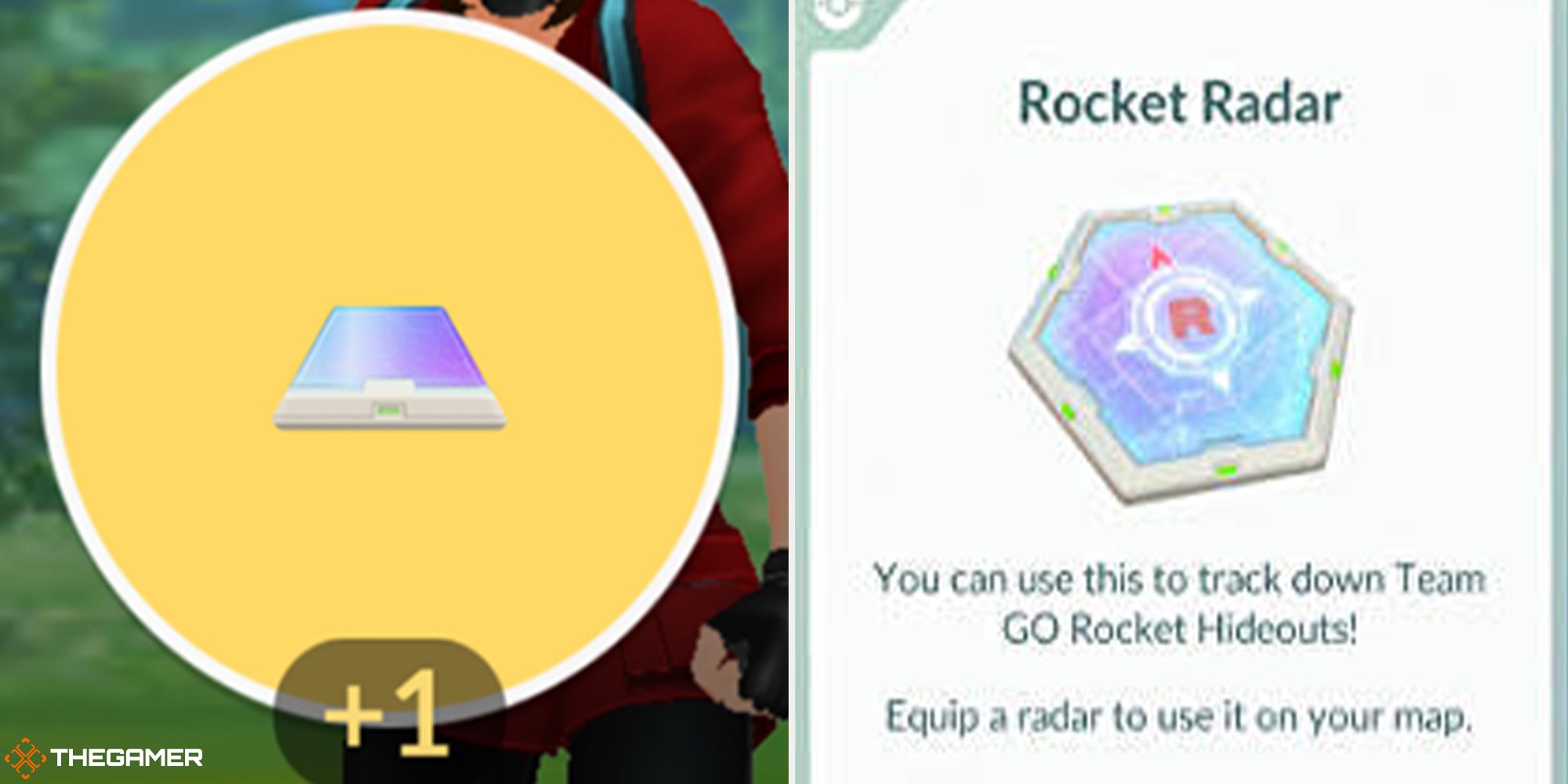 Pokemon Go - mysterious component (left), rocket radar (right)