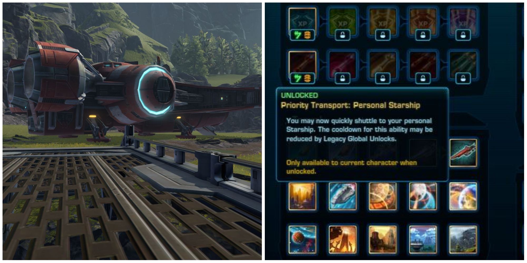 SWTOR starship, with Priority Transport Personal Starship unlock