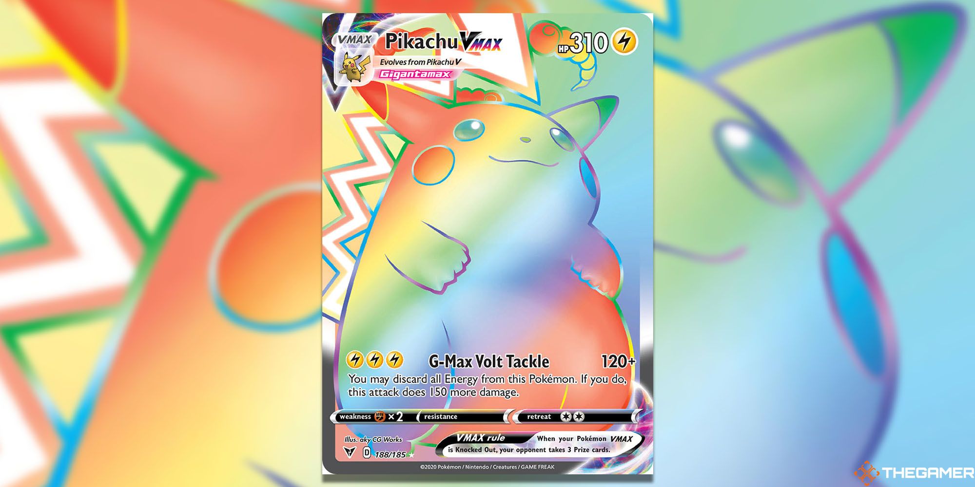 Rainbow Rare Pikachu VMAX (Vivid Voltage #188)