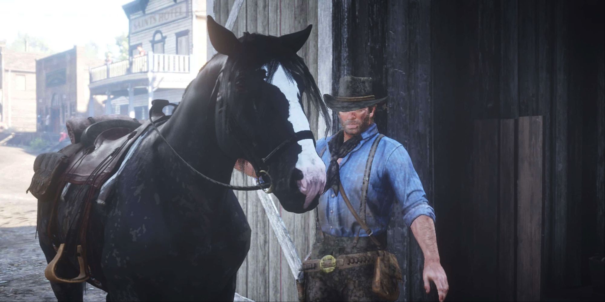Red Dead Redemption 2 Screenshot Of Arthur and Shire.