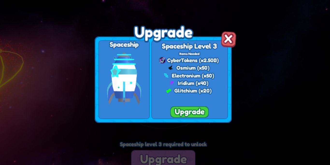 Roblox Mining Simulator 2 Materials Required For Third Spaceship Upgrade