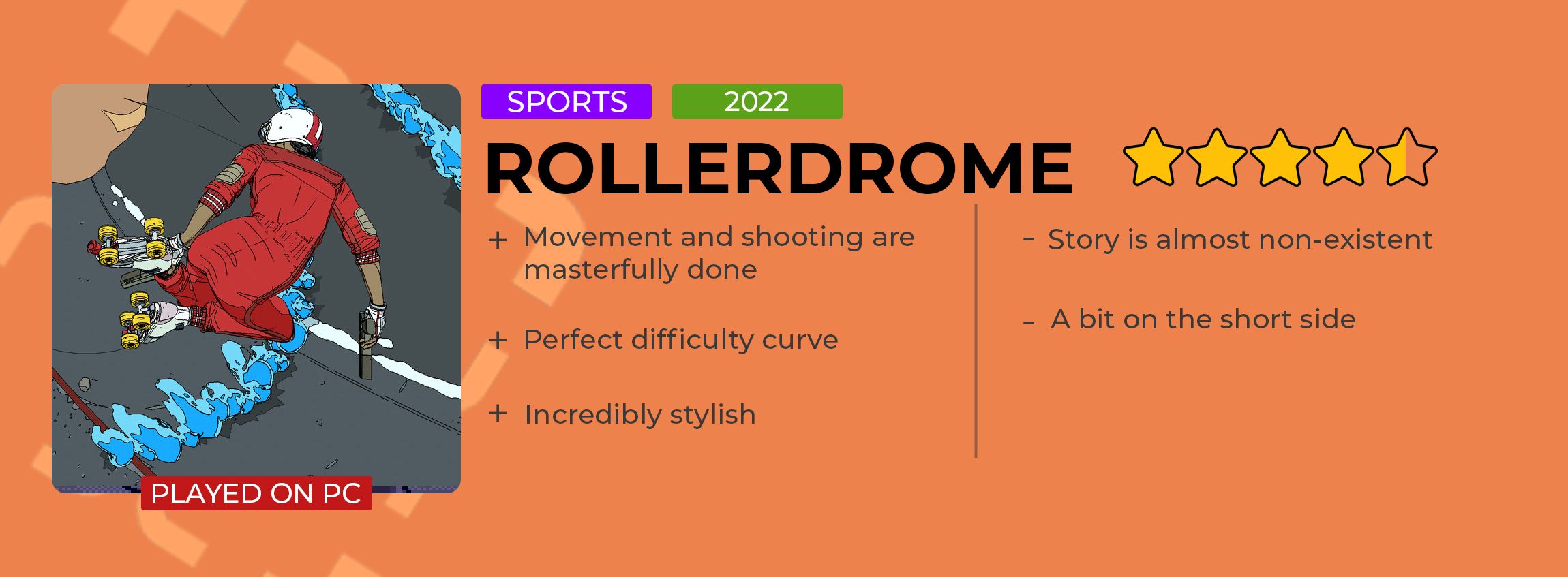 RollerDome Review Card