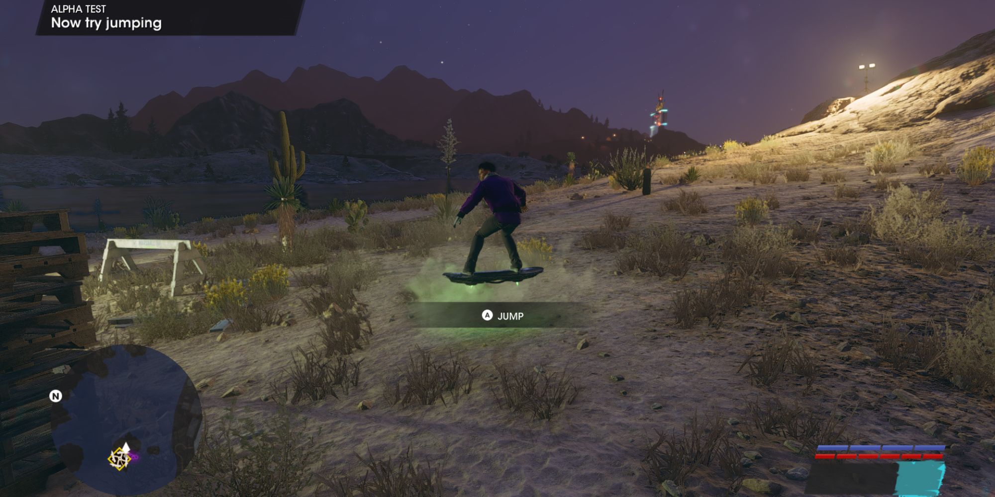 Saints Row Screenshot Of Alpha Test Hoverboard